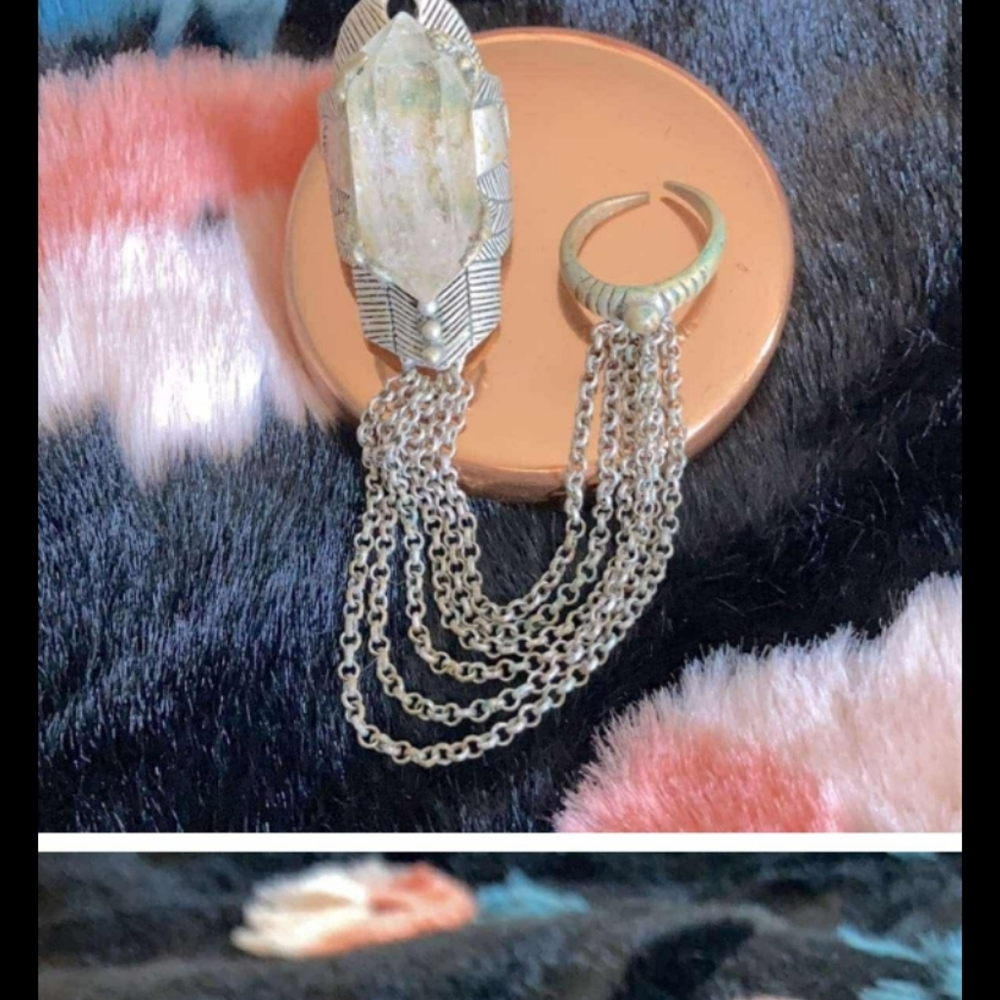 Spell  Slave brass crystal ring RARE VINTAGE price 4 attention offers / swaps